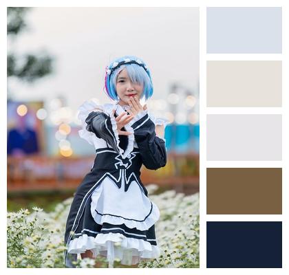 Flower Background Woman Cosplay Image